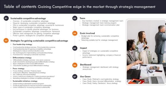 Table Of Contents Gaining Competitive Edge In The Market Through Strategic Management Microsoft PDF