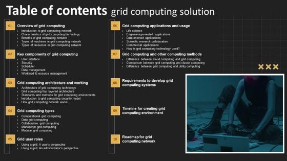 Table Of Contents Grid Computing Solution Download PDF