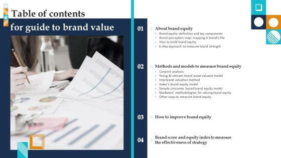 Table Of Contents Guide To Brand Value Mockup PDF