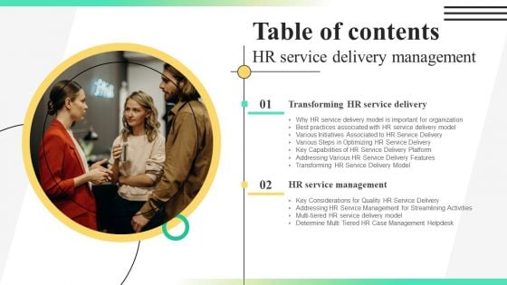 Table Of Contents HR Service Delivery Management Rules PDF