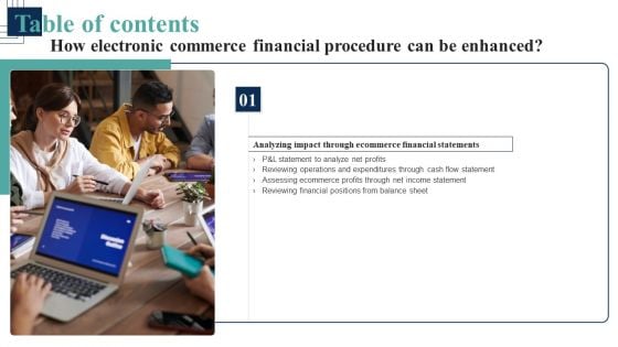 Table Of Contents How Electronic Commerce Financial Procedure Can Be Enhanced Slide Inspiration PDF Table Of Contents How Electronic Commerce Financial Procedure Can Be Enhanced Slide Inspiration PDF
