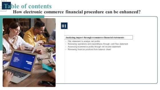 Table Of Contents How Electronic Commerce Financial Procedure Can Be Enhanced Slide Inspiration PDF