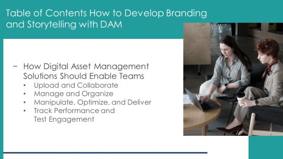 Table Of Contents How To Develop Branding And Storytelling With DAM Slide Microsoft PDF