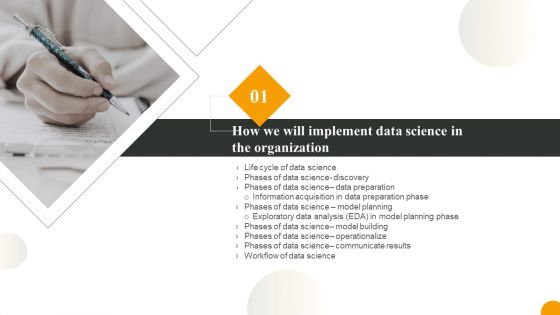 Table Of Contents How We Will Implement Data Science In The Organization Communicate Clipart PDF