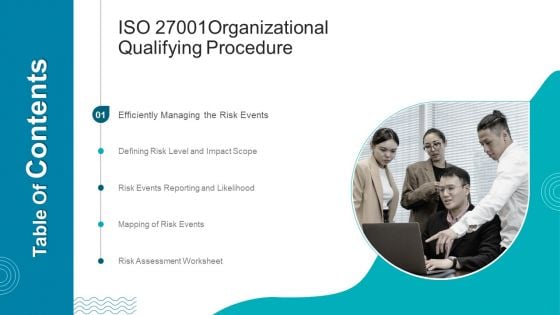 Table Of Contents ISO 27001Organizational Qualifying Procedure Slide Sample PDF