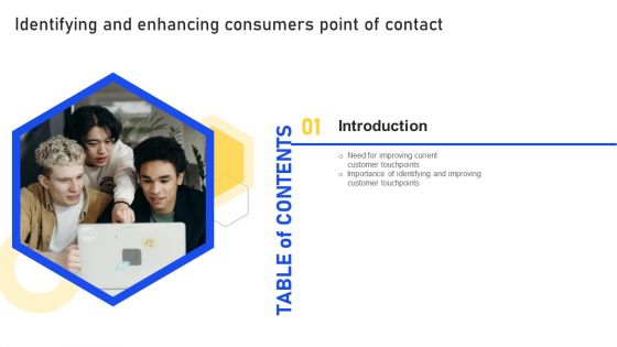 Table Of Contents Identifying And Enhancing Consumers Point Of Contact Customer Slides PDF