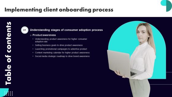 Table Of Contents Implementing Client Onboarding Process Topics PDF