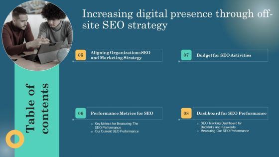 Table Of Contents Increasing Digital Presence Through Off Site SEO Strategy Download PDF