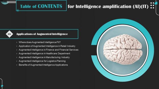 Table Of Contents Intelligence Amplification AI IT Augmented Summary PDF