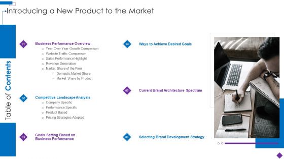 Table Of Contents Introducing A New Product To The Market Mockup PDF