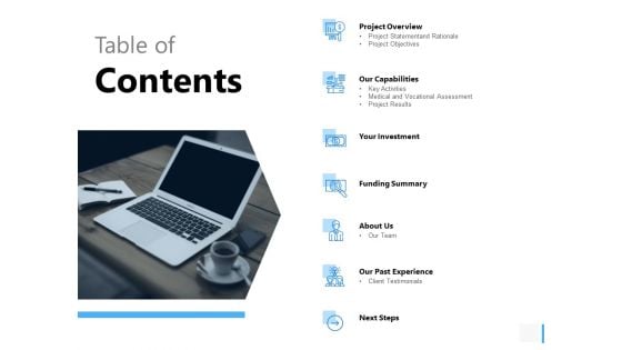 Table Of Contents Investment Ppt PowerPoint Presentation Summary Shapes