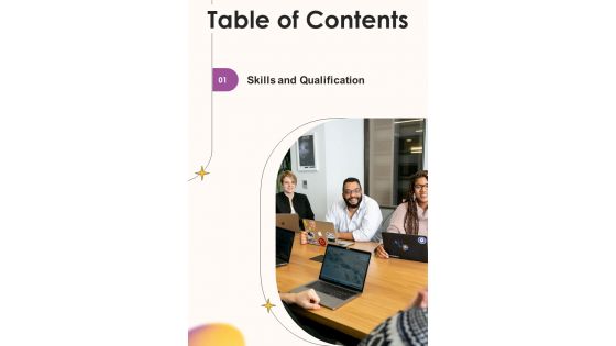 Table Of Contents Job Vacancy Proposal One Pager Sample Example Document Table Of Contents Job Vacancy Proposal One Pager Sample Example Document