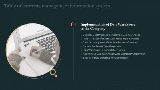 Table Of Contents Management Information System Slide Inspiration PDF