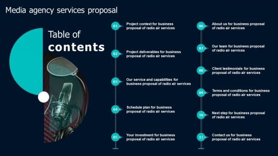 Table Of Contents Media Agency Services Proposal Guidelines PDF