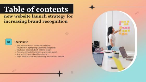 Table Of Contents New Website Launch Strategy For Increasing Brand Recognition Microsoft PDF