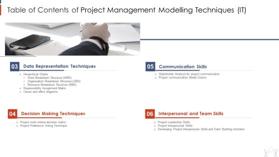 Table Of Contents Of Project Management Modelling Techniques IT Skills Designs PDF