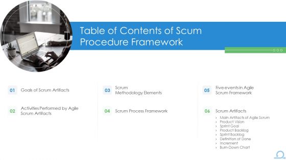 Table Of Contents Of Scum Procedure Framework Mockup PDF