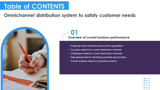 Table Of Contents Omnichannel Distribution System To Satisfy Customer Needs Information PDF