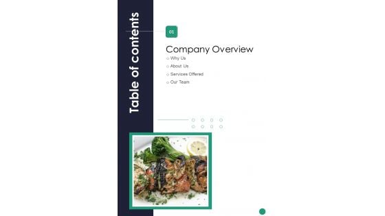 Table Of Contents Online Food Ordering Website Project Proposal For Restaurants One Pager Sample Example Document Table Of Contents Online Food Ordering Website Project Proposal For Restaurants One Pager Sample Example Document
