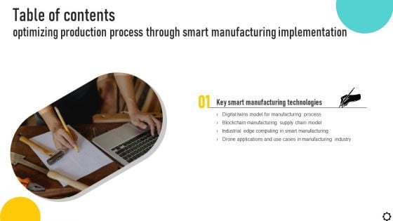 Table Of Contents Optimizing Production Process Through Smart Manufacturing Information PDF