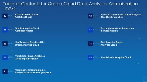 Table Of Contents Oracle Cloud Data Analytics Administration IT Formats PDF Table Of Contents Oracle Cloud Data Analytics Administration IT Formats PDF