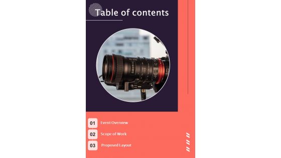 Table Of Contents Photo Exhibition Proposal One Pager Sample Example Document Table Of Contents Photo Exhibition Proposal One Pager Sample Example Document