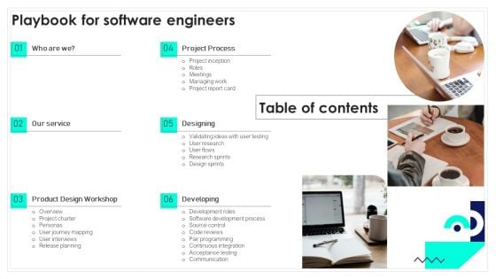 Table Of Contents Playbook For Software Engineers Portrait PDF