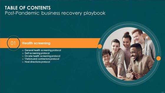 Table Of Contents Post Pandemic Business Recovery Playbook Ppt Styles Slide Download PDF