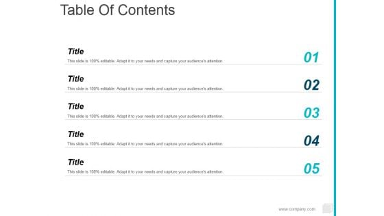 Table Of Contents Ppt PowerPoint Presentation File Graphics Tutorials