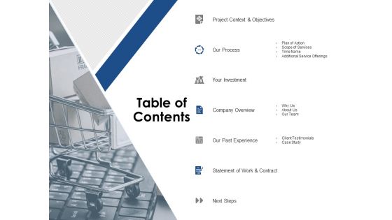 Table Of Contents Ppt PowerPoint Presentation Gallery Structure