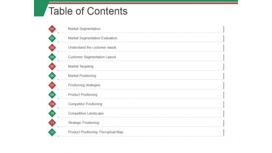 Table Of Contents Ppt PowerPoint Presentation Layouts Model