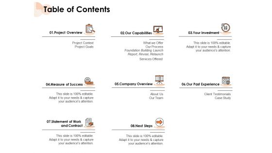 Table Of Contents Ppt PowerPoint Presentation Layouts Skills PDF