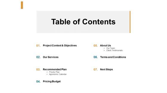 Table Of Contents Ppt PowerPoint Presentation Layouts Slideshow