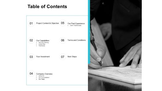 Table Of Contents Ppt PowerPoint Presentation Portfolio Background Designs