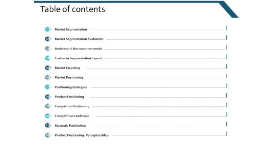 Table Of Contents Ppt Powerpoint Presentation Show Background Images