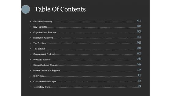 Table Of Contents Ppt PowerPoint Presentation Show Graphics Design