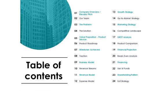 Table Of Contents Ppt PowerPoint Presentation Summary Designs Download
