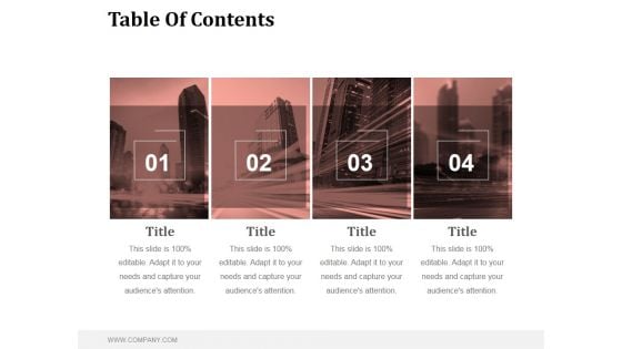 Table Of Contents Ppt PowerPoint Presentation Themes