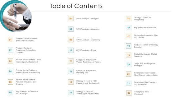 Table Of Contents Ppt Professional Slide PDF