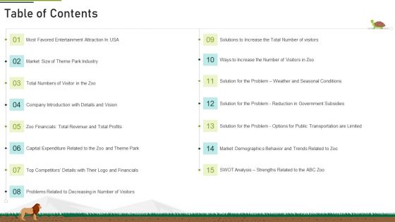 Table Of Contents Ppt Show Slide Download PDF