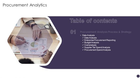 Table Of Contents Procurement Analytics Slide Diagrams PDF Table Of Contents Procurement Analytics Slide Diagrams PDF