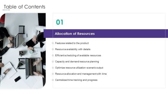 Table Of Contents Project Alignment With Resource Planning And Management TIPS Introduction PDF