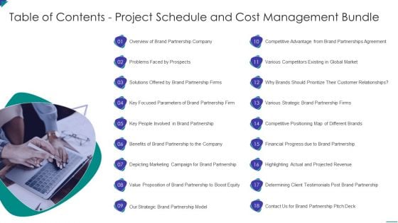 Table Of Contents Project Schedule And Cost Management Bundle Template PDF Table Of Contents Project Schedule And Cost Management Bundle Template PDF