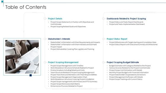 Table Of Contents Project Scope Management Deliverables Ideas PDF Table Of Contents Project Scope Management Deliverables Ideas PDF
