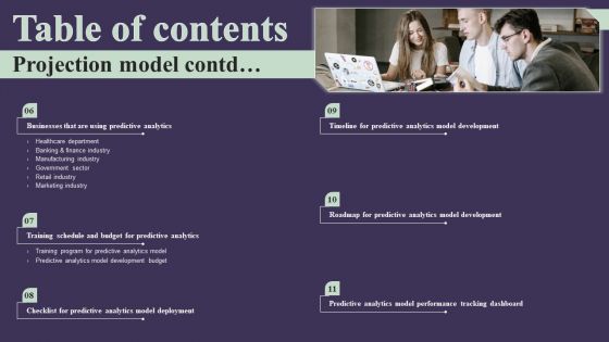 Table Of Contents Projection Model Professional PDF