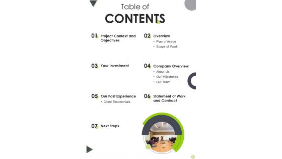 Table Of Contents Proposal For Corporation Capital Tax One Pager Sample Example Document Table Of Contents Proposal For Corporation Capital Tax One Pager Sample Example Document