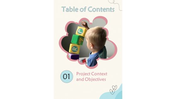 Table Of Contents Proposal For Daycare Services One Pager Sample Example Document Table Of Contents Proposal For Daycare Services One Pager Sample Example Document