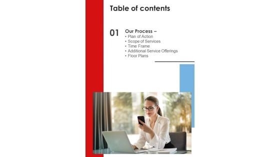 Table Of Contents Proposal For Drug De Addiction Centre One Pager Sample Example Document Table Of Contents Proposal For Drug De Addiction Centre One Pager Sample Example Document