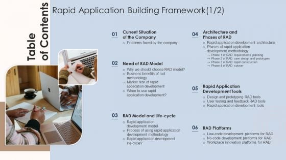 Table Of Contents Rapid Application Building Framework Demonstration PDF