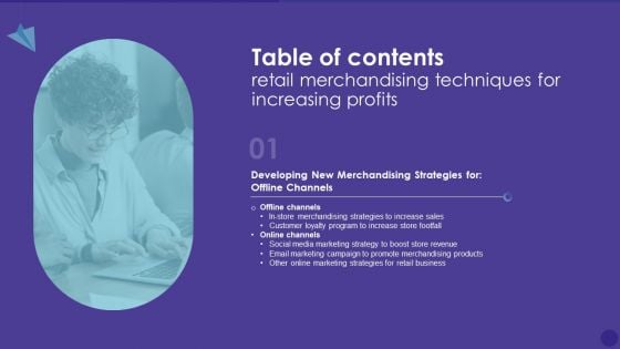 Table Of Contents Retail Merchandising Techniques For Increasing Profits Slide Introduction PDF Table Of Contents Retail Merchandising Techniques For Increasing Profits Slide Introduction PDF